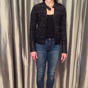 Club Monaco knit wool blazer with trim